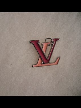 Silver LV Monogram Pendant Charm